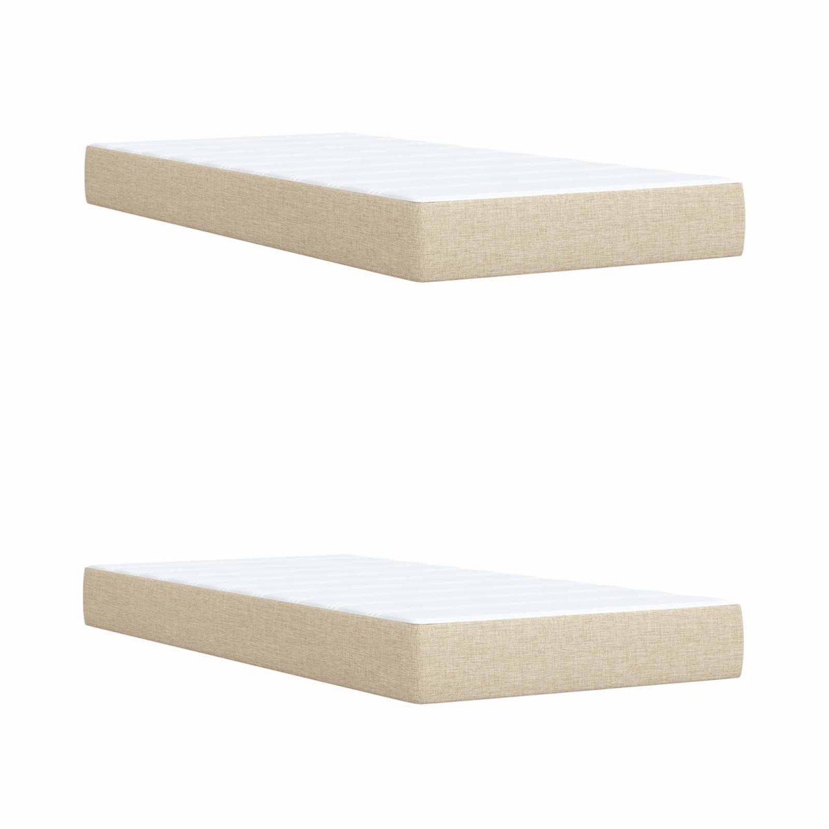 vidaXL Κρεβάτι Αποθήκης με κεφαλάρι Κρεμ 200 x 200 cm Ύφασμα