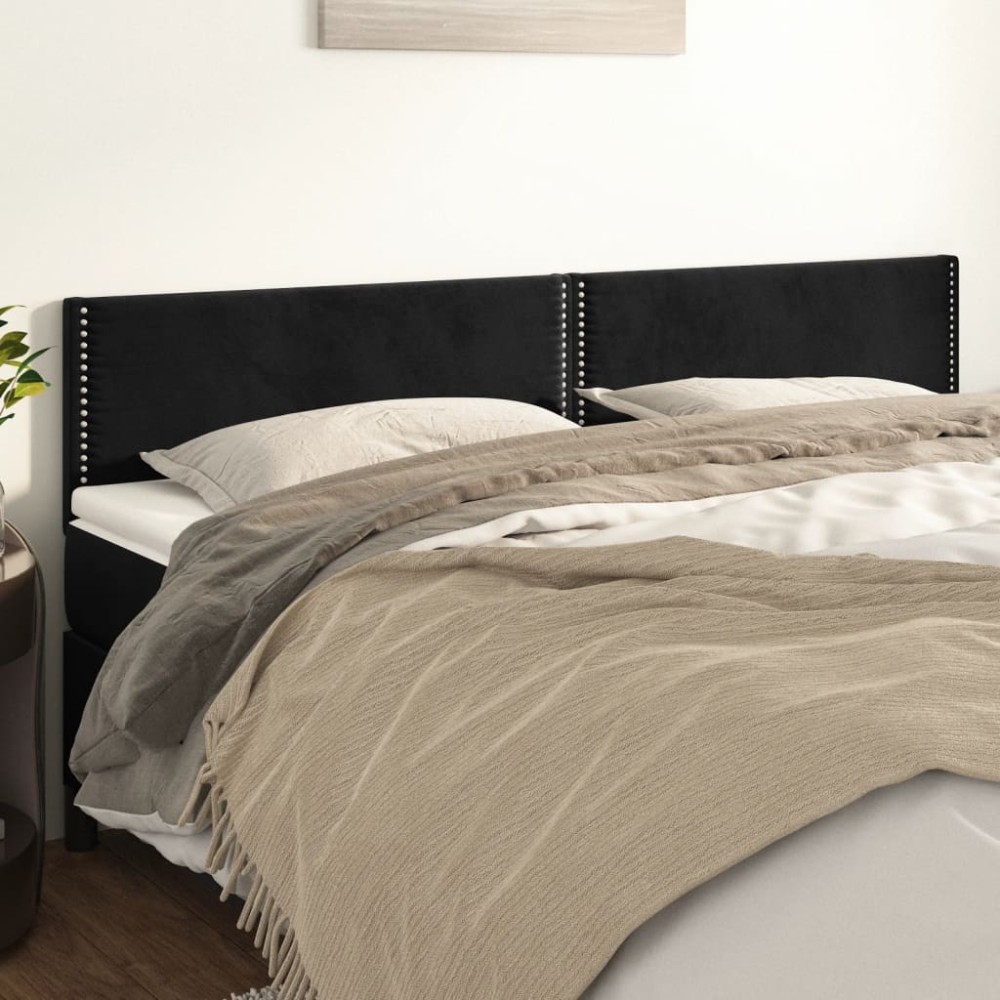 vidaXL Κεφαλάρια Μαύρα Βελούδινα 180x5x78/88 εκ.