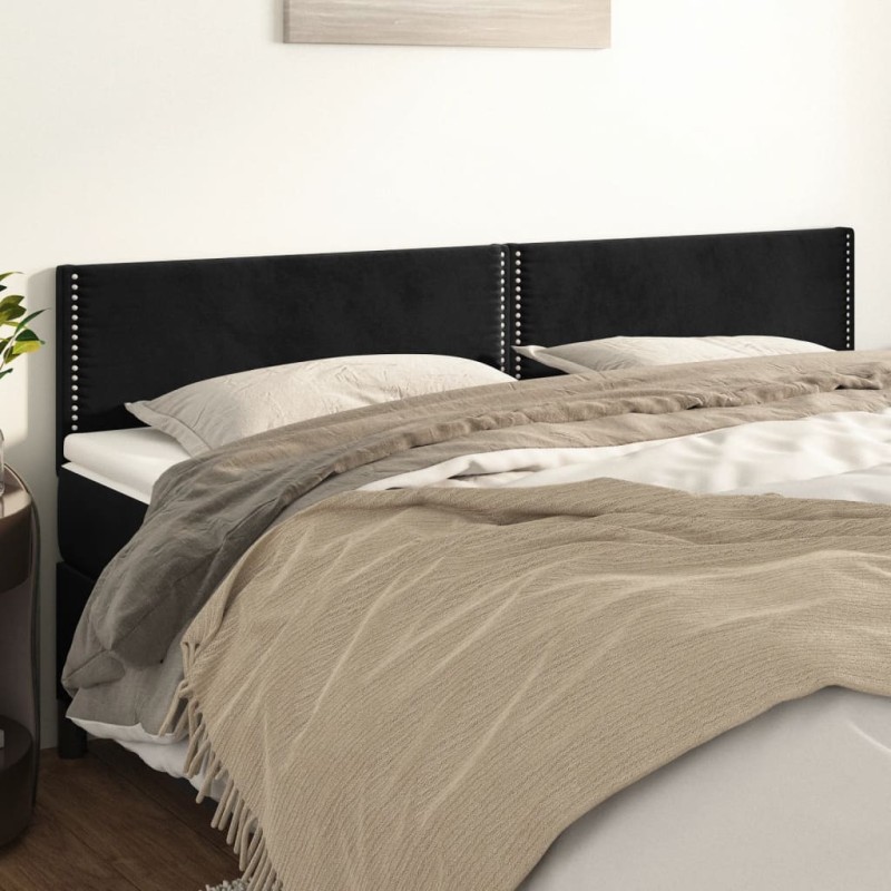 vidaXL Κεφαλάρια Μαύρα Βελούδινα 180x5x78/88 εκ.