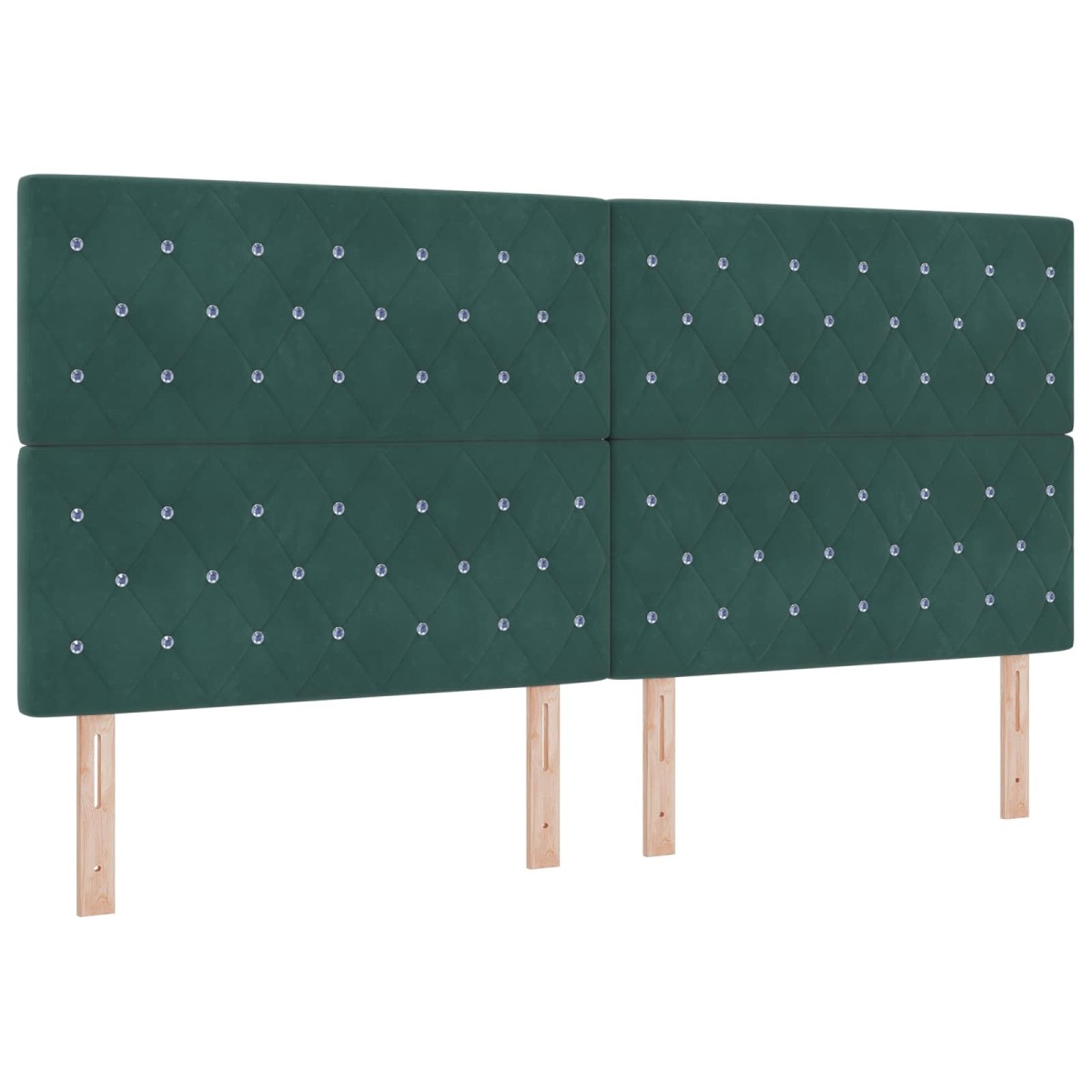 vidaXL Κρεβάτι Αποθήκης Σκούρο Πράσινο 200 x 200 cm Βελούδο
