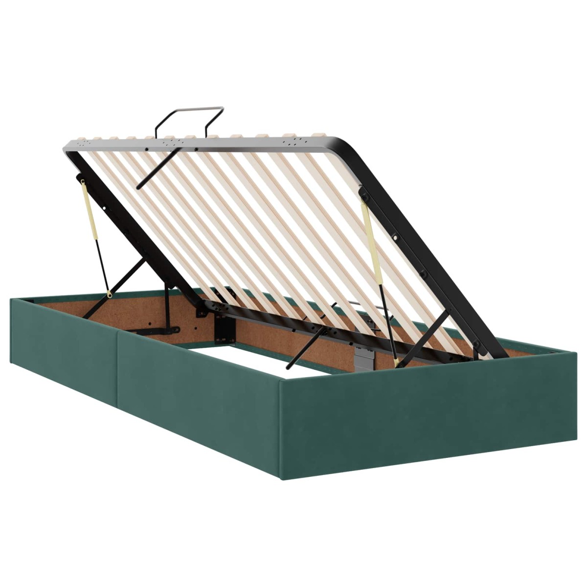 vidaXL Κρεβάτι Αποθήκης Σκούρο Πράσινο 200 x 200 cm Βελούδο