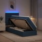 vidaXL LED Κρεβάτι αποθήκευσης με στρώμα Μπλε 90 x 200 cm Ύφασμα