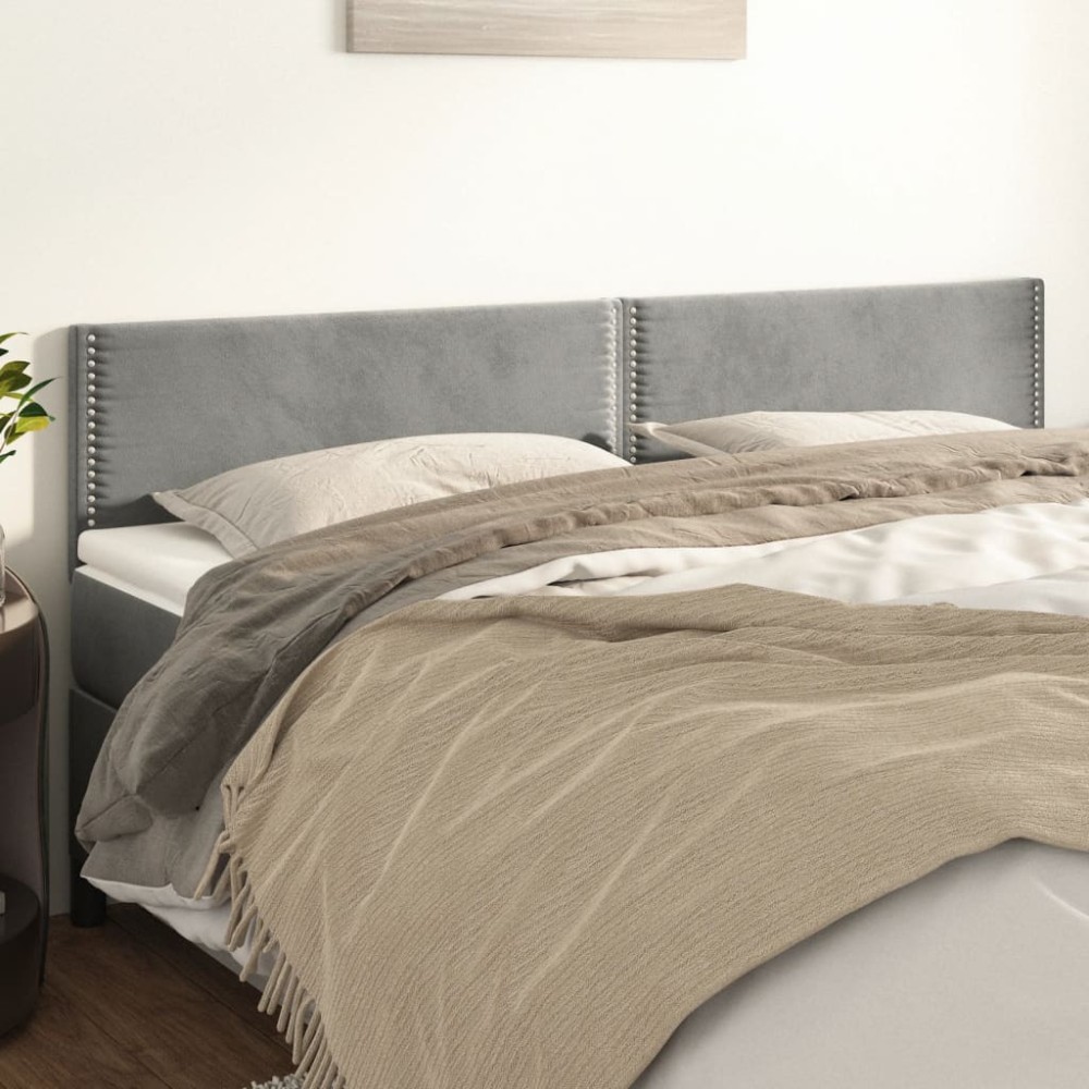 vidaXL Κεφαλάρια Αν. Γκρι Βελούδινα 200x5x78/88 εκ.