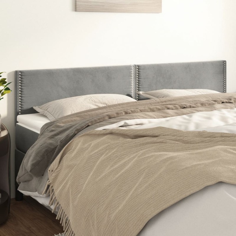 vidaXL Κεφαλάρια Αν. Γκρι Βελούδινα 200x5x78/88 εκ.
