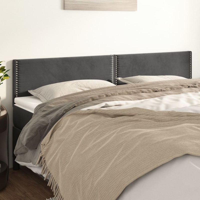 vidaXL Κεφαλάρια Σκ. Γκρι Βελούδινα 200x5x78/88 εκ.