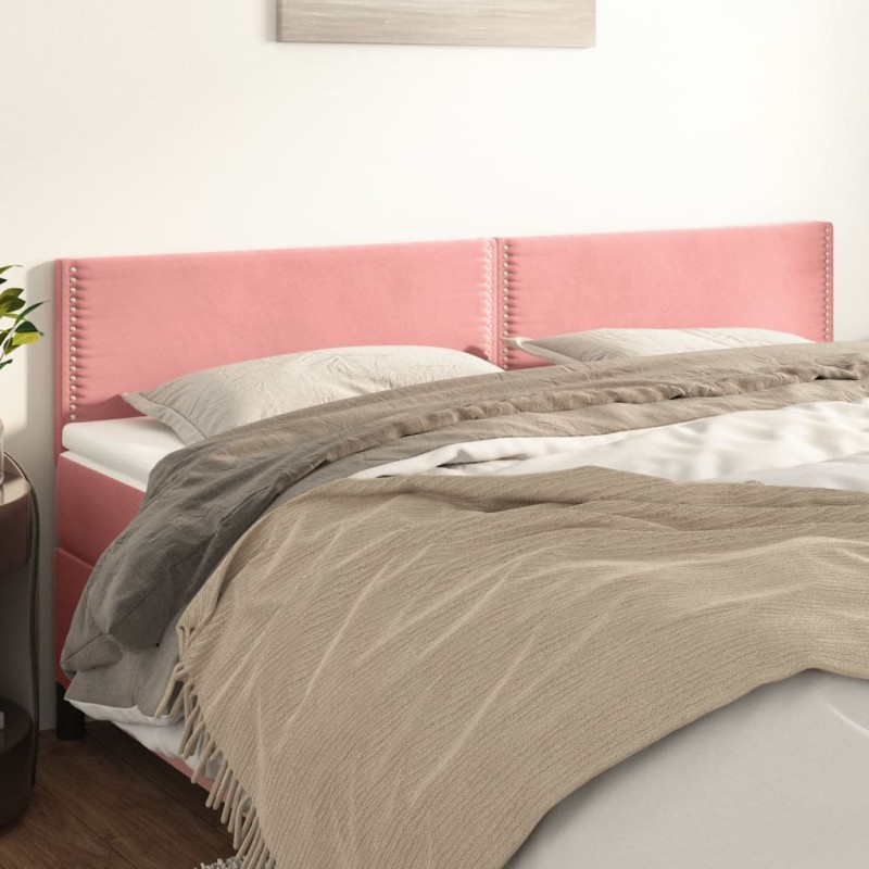 vidaXL Κεφαλάρια Ροζ Βελούδινα 200x5x78/88 εκ.