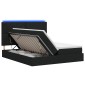 vidaXL LED Κρεβάτι αποθήκευσης με στρώμα Μαύρο 200 x 200 cm Ύφασμα