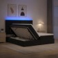 vidaXL LED Κρεβάτι αποθήκευσης με στρώμα Μαύρο 200 x 200 cm Ύφασμα