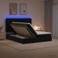 vidaXL LED Κρεβάτι αποθήκευσης με στρώμα Μαύρο 180 x 200 cm Βελούδο