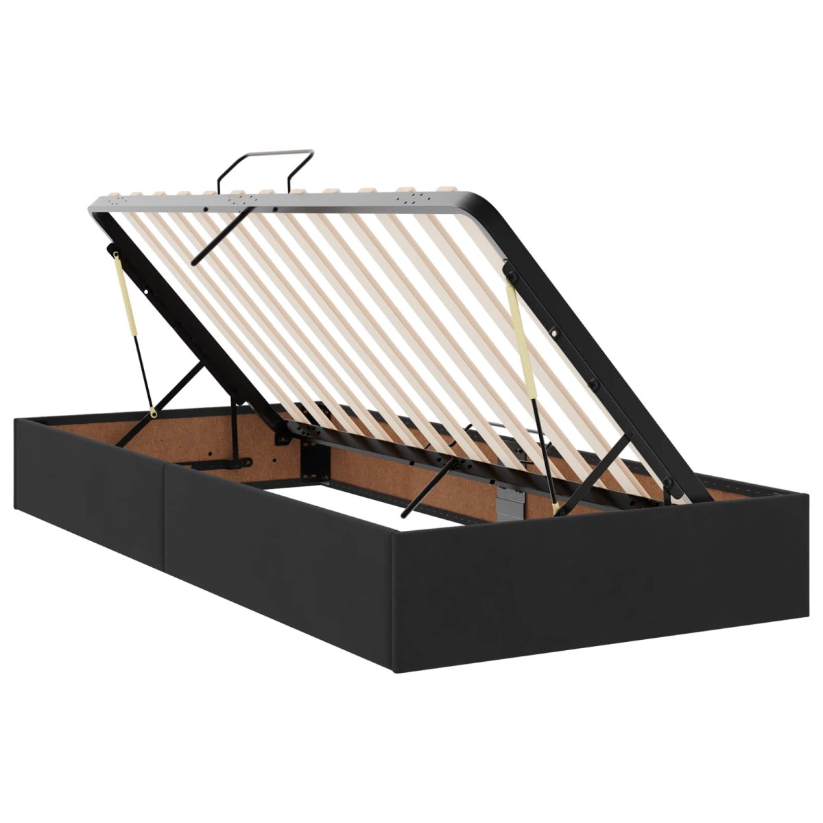 vidaXL LED Κρεβάτι αποθήκευσης με στρώμα Μαύρο 180 x 200 cm Βελούδο