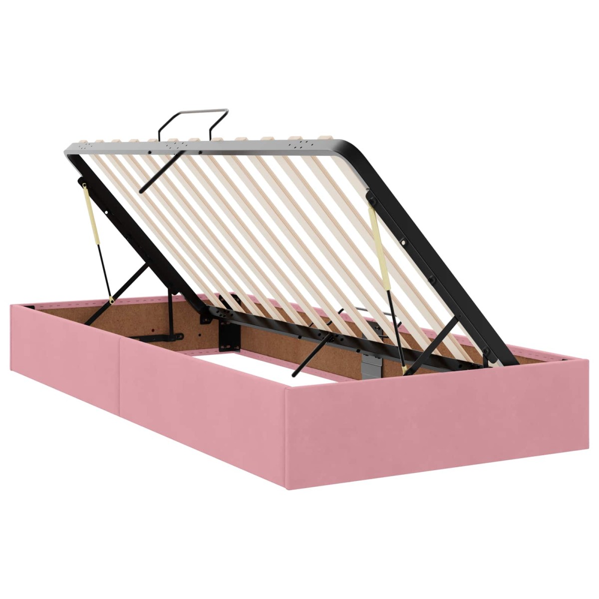 vidaXL LED Κρεβάτι αποθήκευσης με στρώμα Ροζ 180 x 200 cm Βελούδο