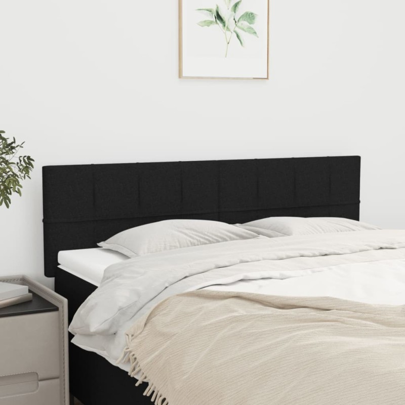 vidaXL Κεφαλάρια Μαύρα 144x5x78/88 εκ. Ύφασμα