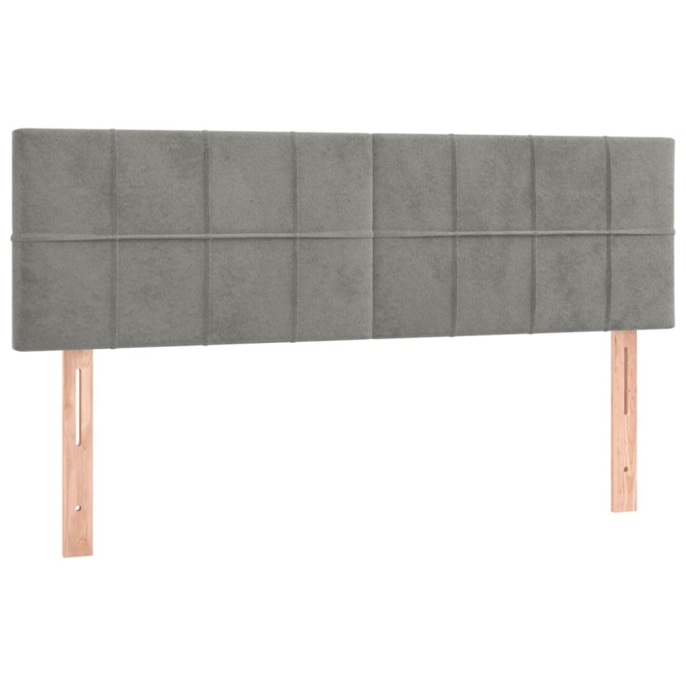 vidaXL Κεφαλάρια Αν. Γκρι Βελούδινα 144x5x78/88 εκ.