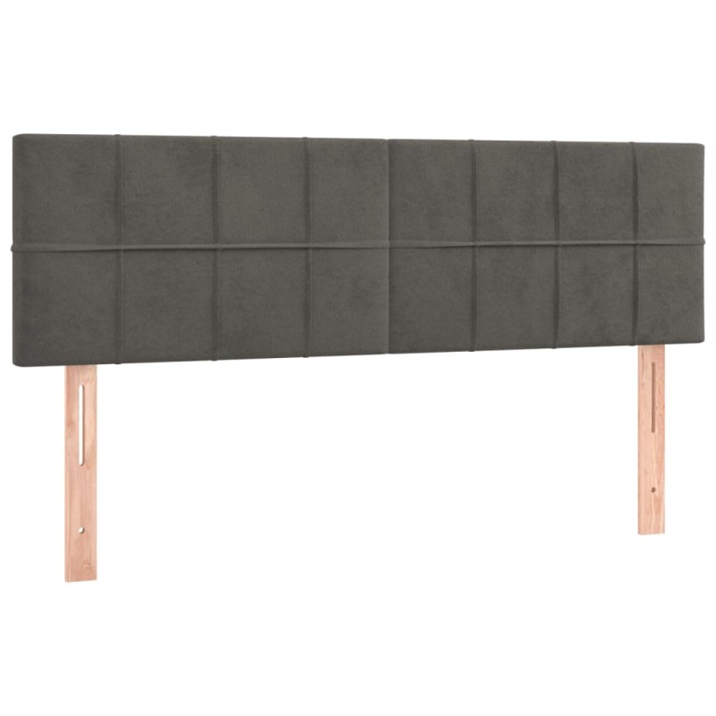 vidaXL Κεφαλάρια Σκ. Γκρι Βελούδινα 144x5x78/88 εκ.