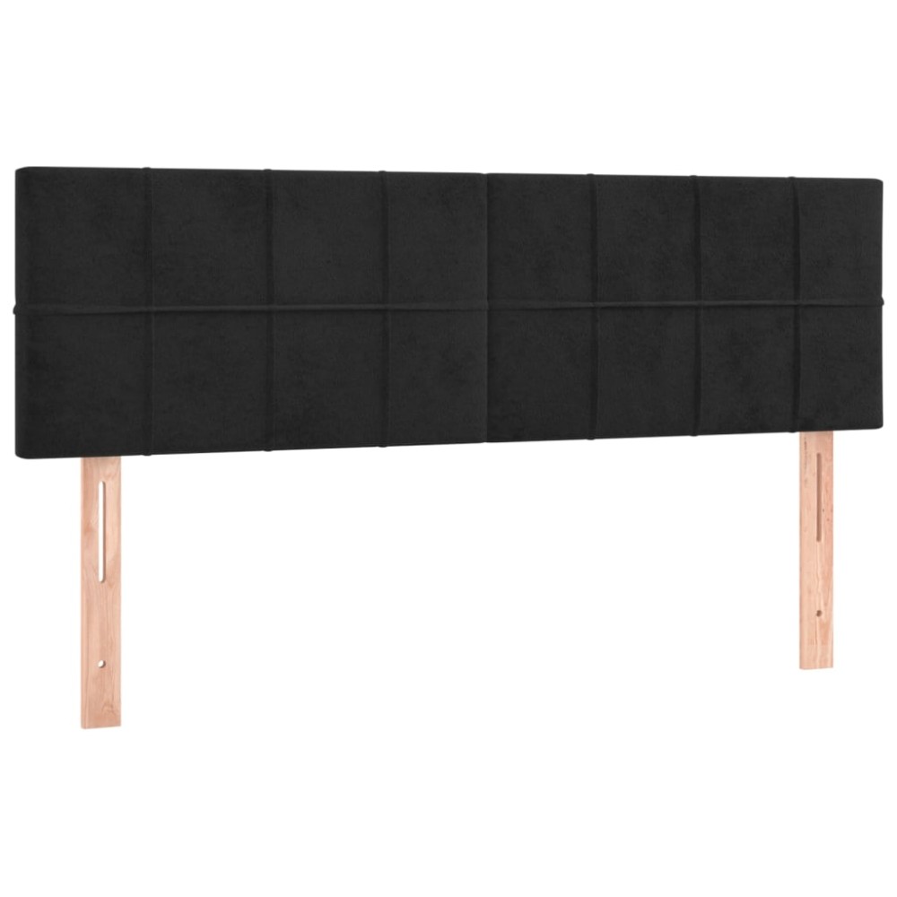 vidaXL Κεφαλάρια Μαύρα Βελούδινα 144x5x78/88 εκ.