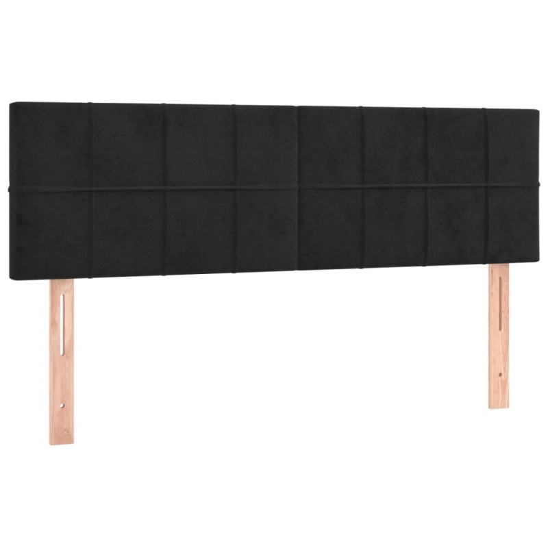 vidaXL Κεφαλάρια Μαύρα Βελούδινα 144x5x78/88 εκ.