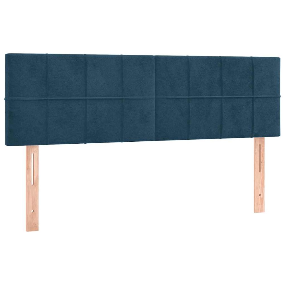 vidaXL Κεφαλάρια Σκ. Μπλε Βελούδινα 144x5x78/88 εκ.