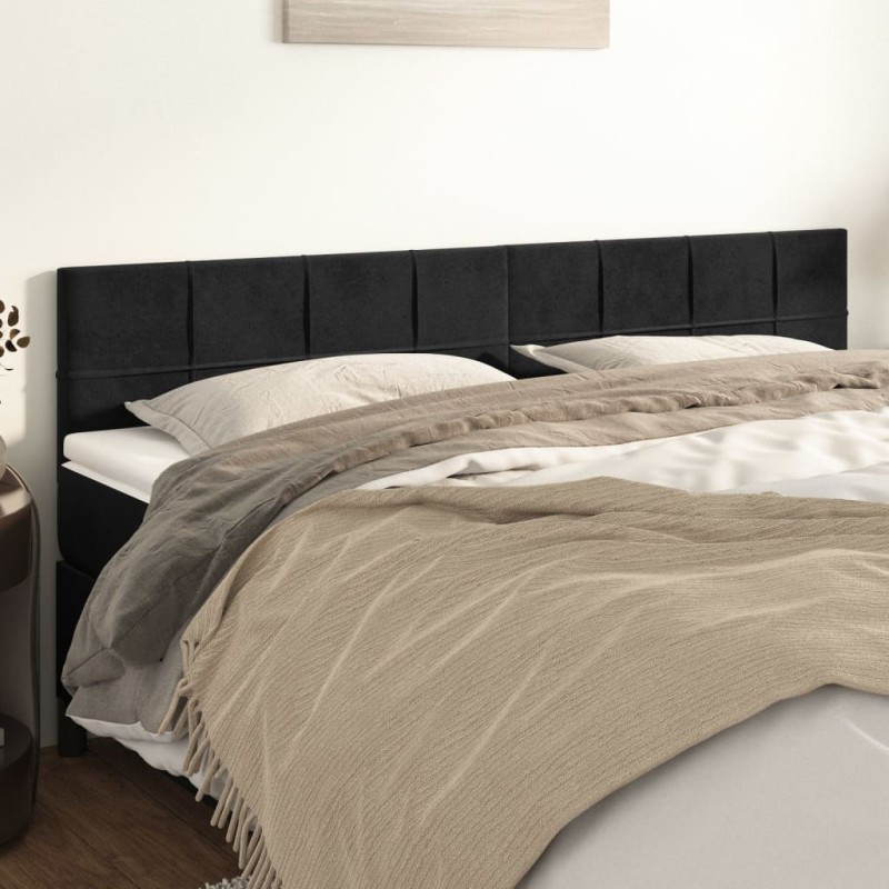 vidaXL Κεφαλάρια Μαύρα Βελούδινα 180x5x78/88 εκ.