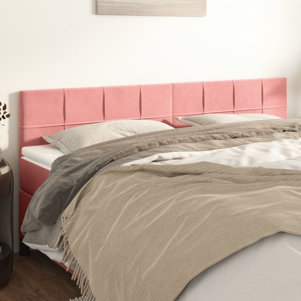 vidaXL Κεφαλάρια Ροζ Βελούδινα 180x5x78/88 εκ.