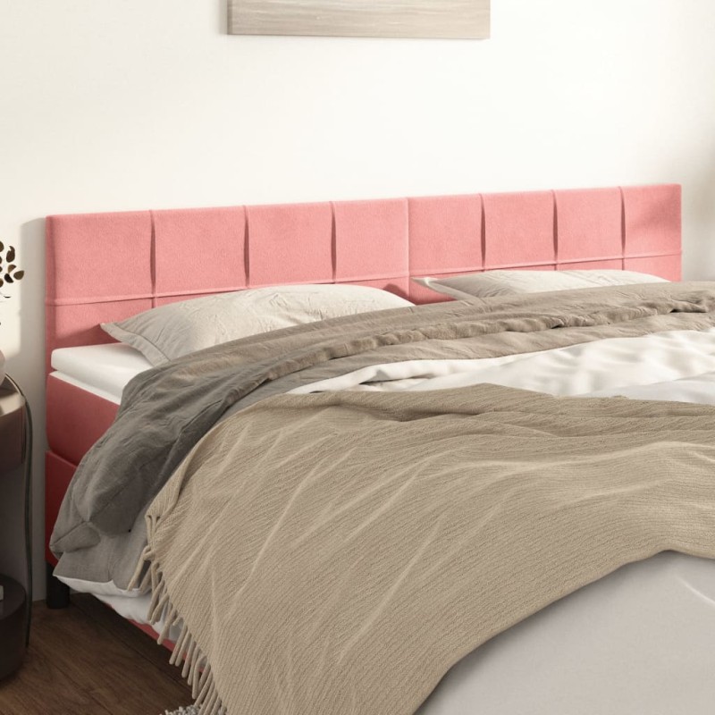 vidaXL Κεφαλάρια Ροζ Βελούδινα 180x5x78/88 εκ.