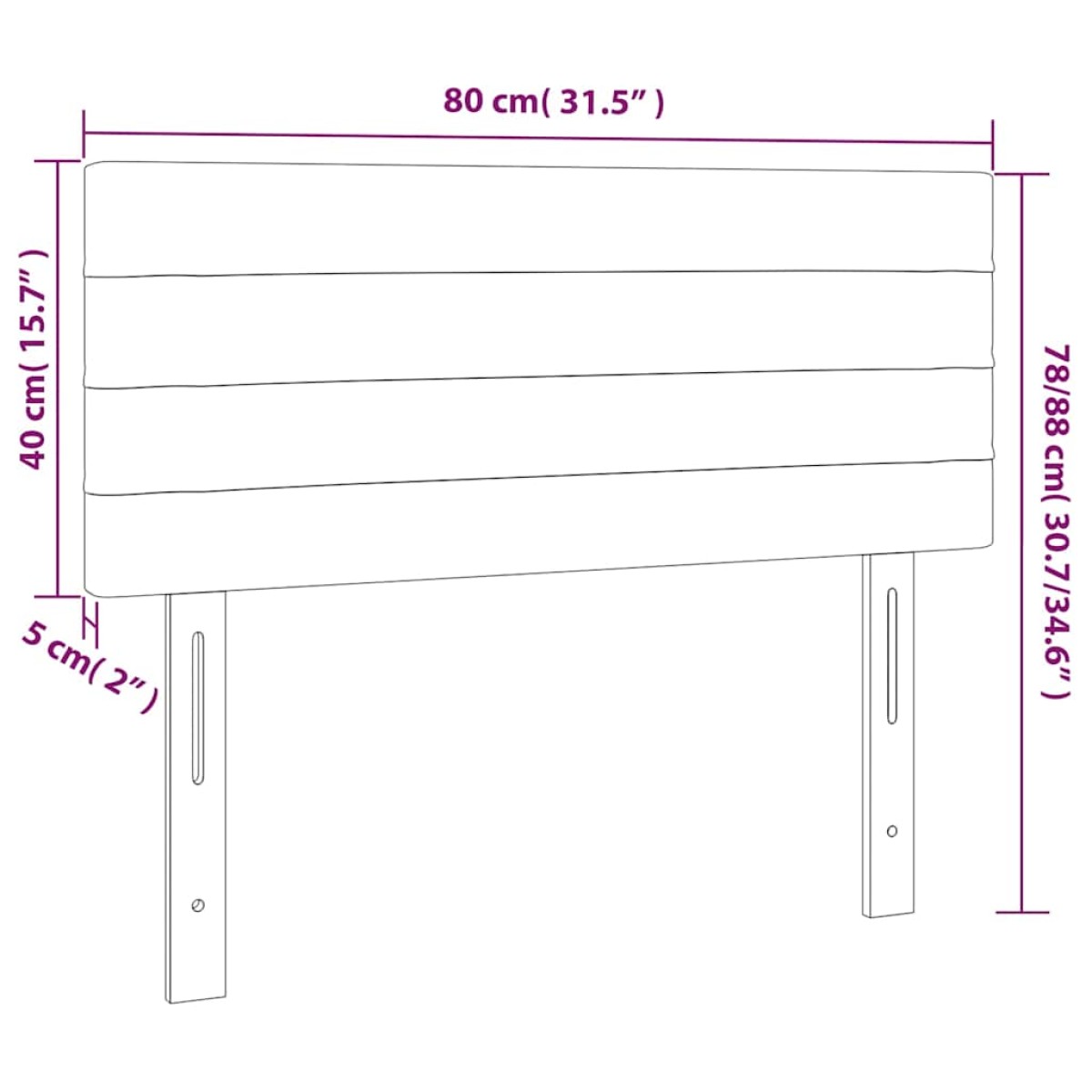 vidaXL Κεφαλάρι Κρεβατιού Σκούρο Μπλε 80 x 5 x 78/88 εκ. Βελούδινο