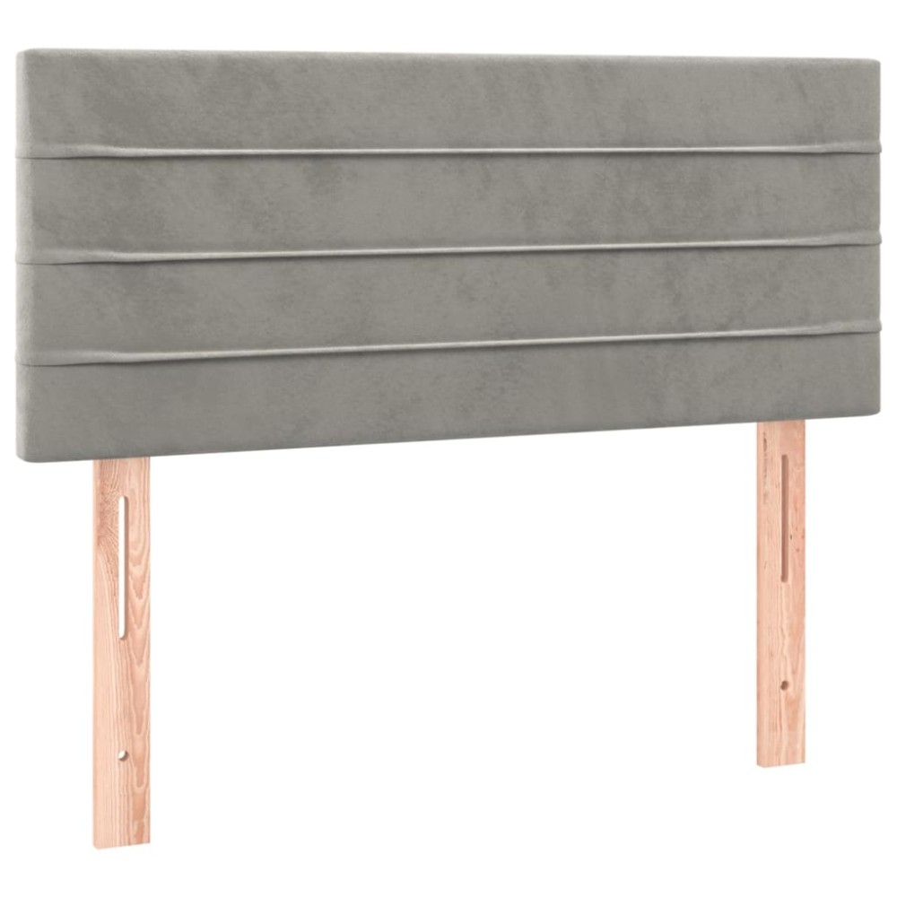 vidaXL Κεφαλάρι Κρεβατιού Ανοιχτό Γκρι 100x5x78/88 εκ. Βελούδινο