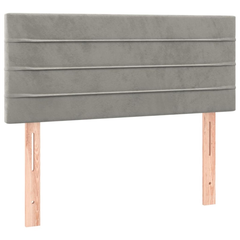 vidaXL Κεφαλάρι Κρεβατιού Ανοιχτό Γκρι 100x5x78/88 εκ. Βελούδινο