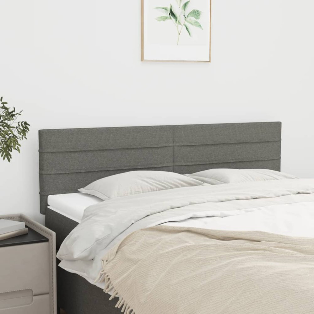 vidaXL Κεφαλάρια Σκ. Γκρι 144x5x78/88 εκ. Ύφασμα