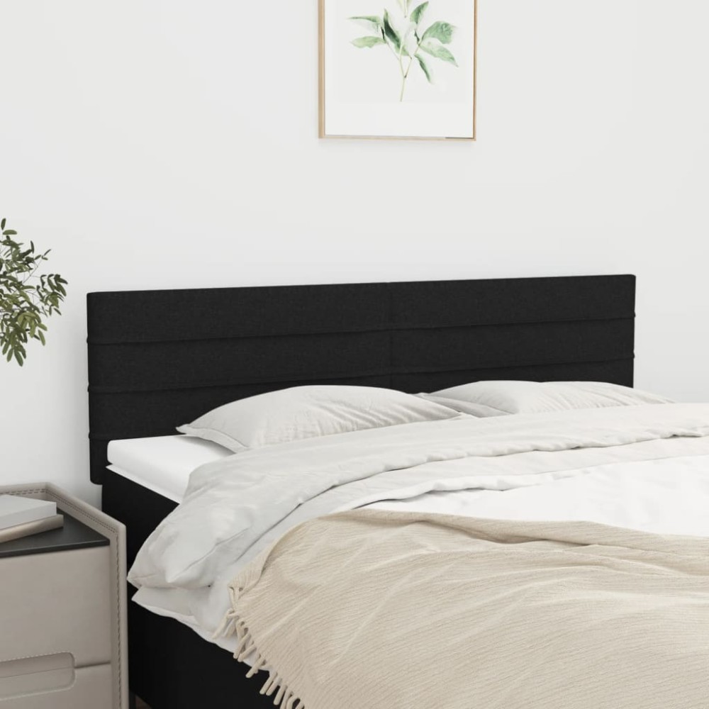 vidaXL Κεφαλάρια Μαύρα 144x5x78/88 εκ. Ύφασμα