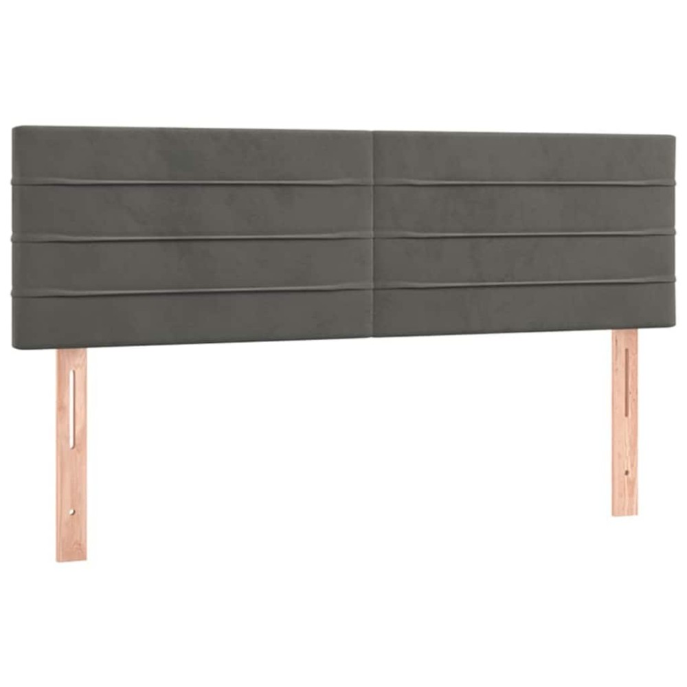 vidaXL Κεφαλάρια Σκ. Γκρι 144x5x78/88 εκ. Βελούδο