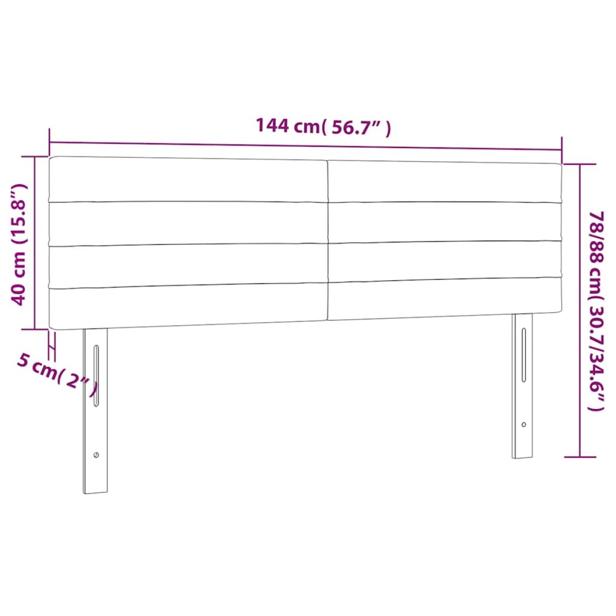 vidaXL Κεφαλάρια Κρεβατιού 2 τεμ. Σκ. Μπλε 72x5x78/88 εκ. Βελούδινα
