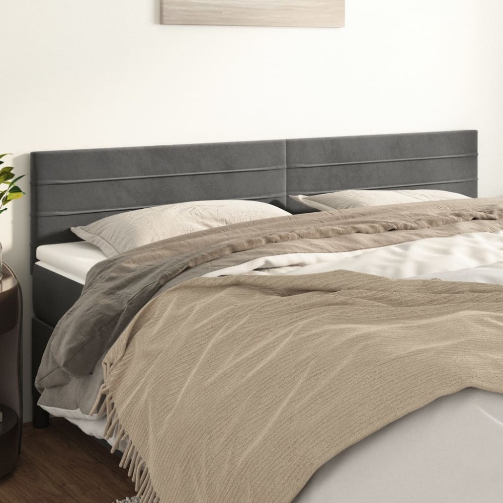 vidaXL Κεφαλάρια Σκ. Γκρι Βελούδινα 200x5x78/88 εκ.