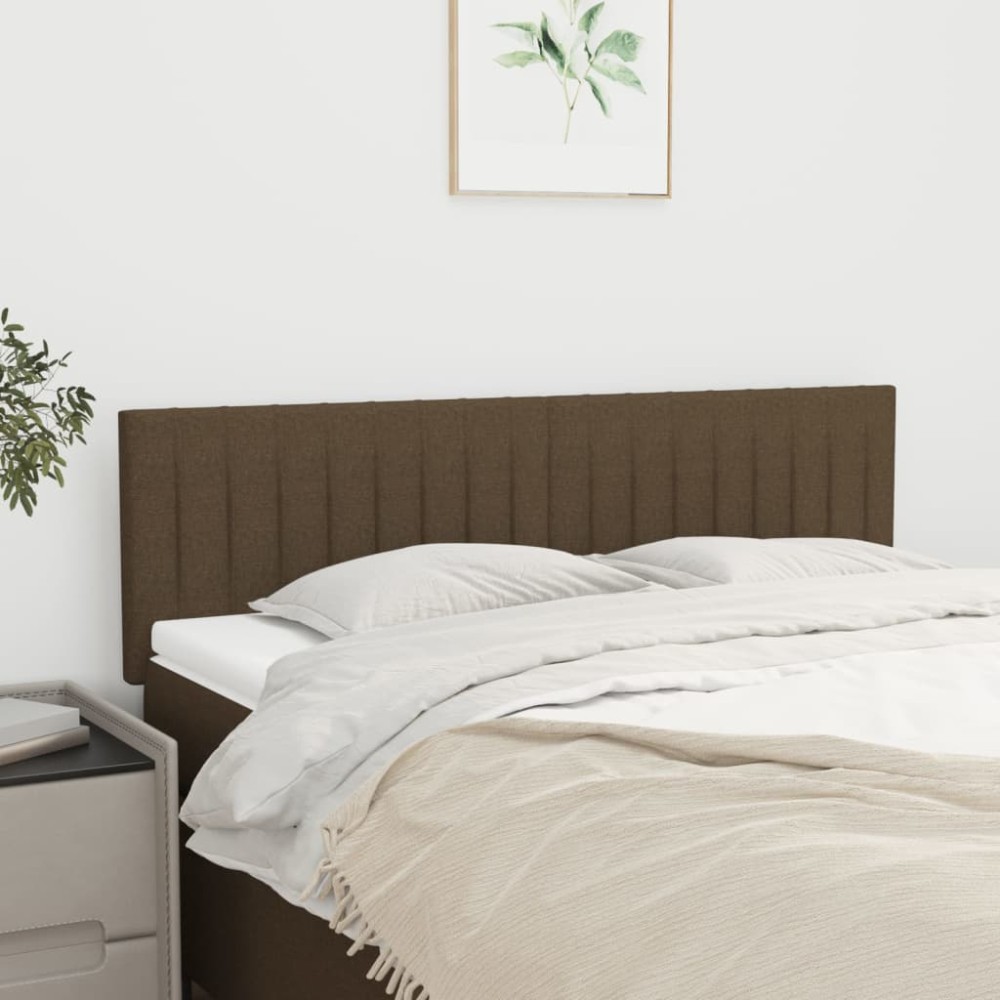 vidaXL Κεφαλάρια Σκ. Καφέ 144x5x78/88 εκ. Ύφασμα