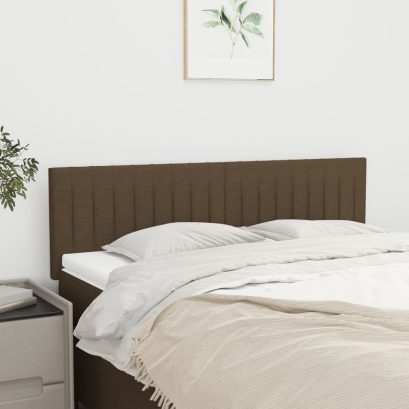 vidaXL Κεφαλάρια Σκ. Καφέ 144x5x78/88 εκ. Ύφασμα