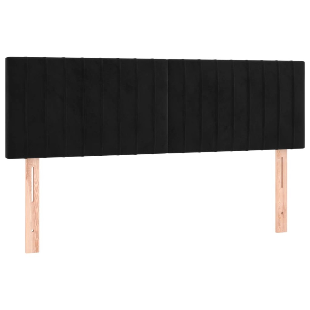 vidaXL Κεφαλάρια Μαύρα Βελούδινα 144x5x78/88 εκ.
