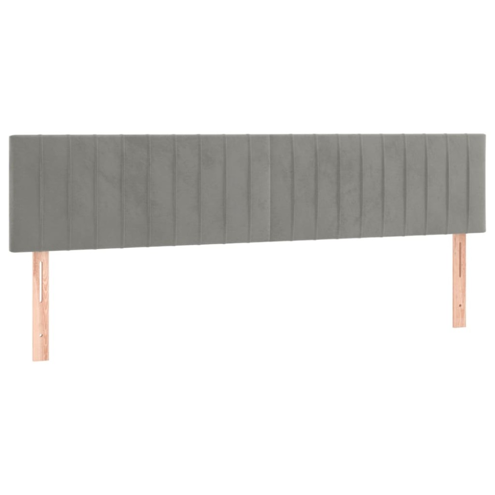 vidaXL Κεφαλάρια Αν. Γκρι Βελούδινα 160x5x78/88 εκ.
