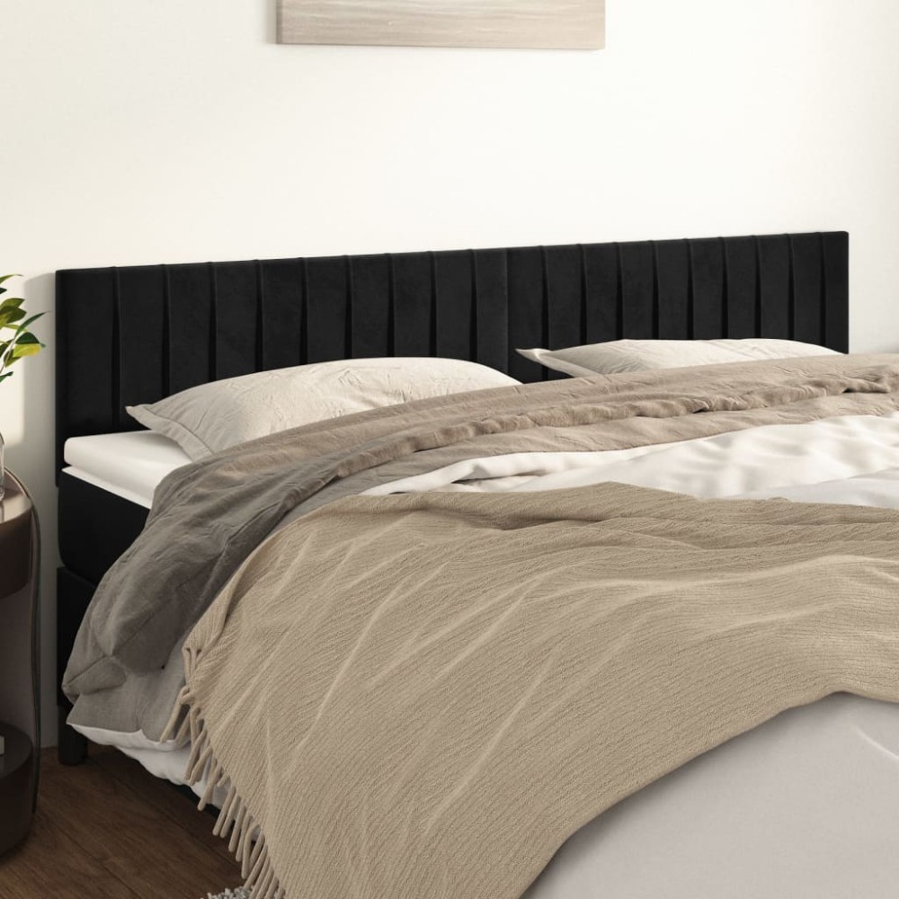 vidaXL Κεφαλάρια Μαύρα Βελούδινα 180x5x78/88 εκ.