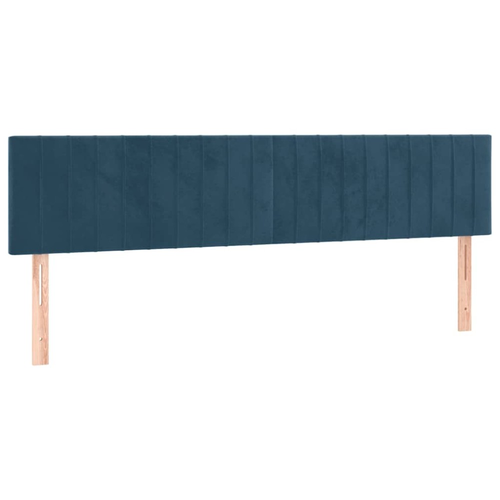 vidaXL Κεφαλάρια Σκ. Μπλε Βελούδινα 180x5x78/88 εκ.