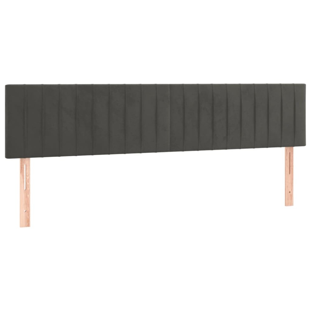 vidaXL Κεφαλάρια Σκ. Γκρι Βελούδινα 200x5x78/88 εκ.
