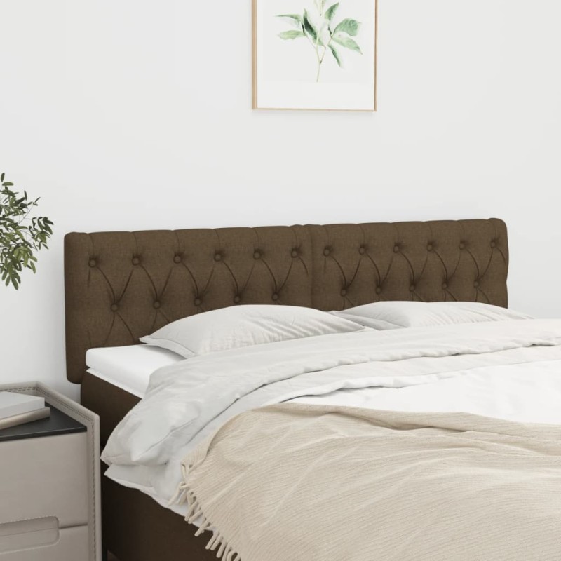 vidaXL Κεφαλάρια Σκ. Καφέ 144x7x78/88 εκ. Ύφασμα