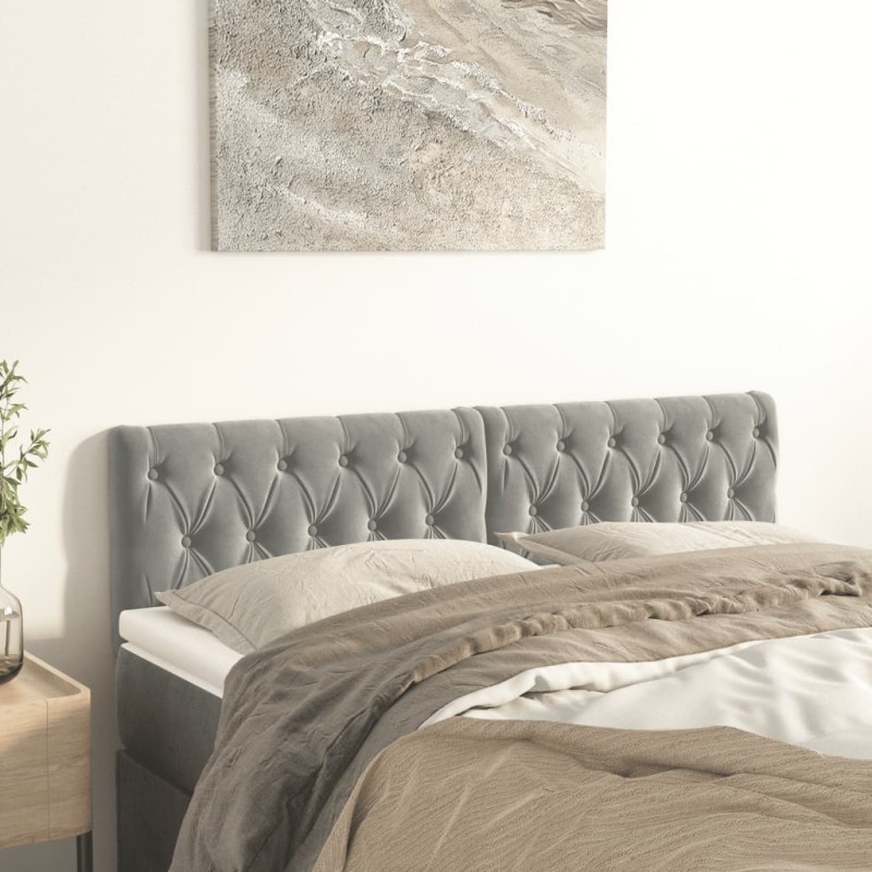 vidaXL Κεφαλάρια Αν. Γκρι Βελούδινα 160x7x78/88 εκ.