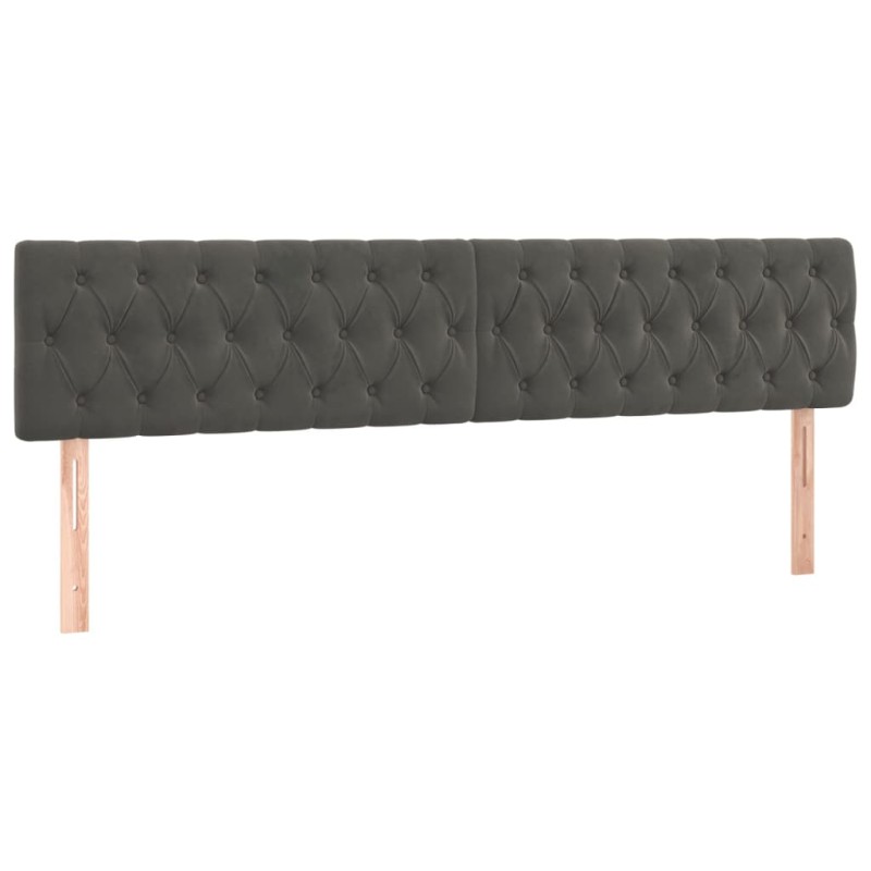 vidaXL Κεφαλάρια Σκ. Γκρι Βελούδινα 180x7x78/88 εκ.
