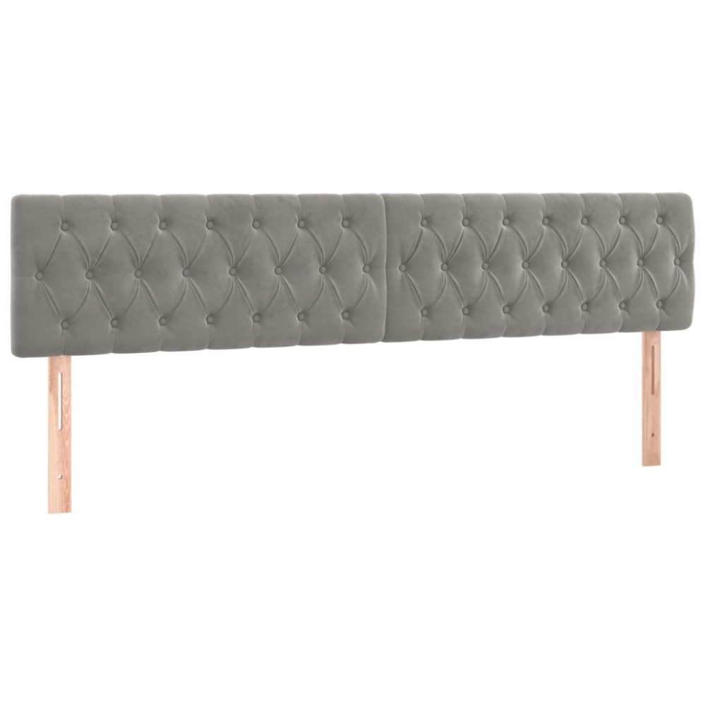 vidaXL Κεφαλάρια Αν. Γκρι Βελούδινα 200x7x78/88 εκ.