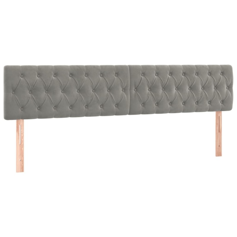 vidaXL Κεφαλάρια Αν. Γκρι Βελούδινα 200x7x78/88 εκ.