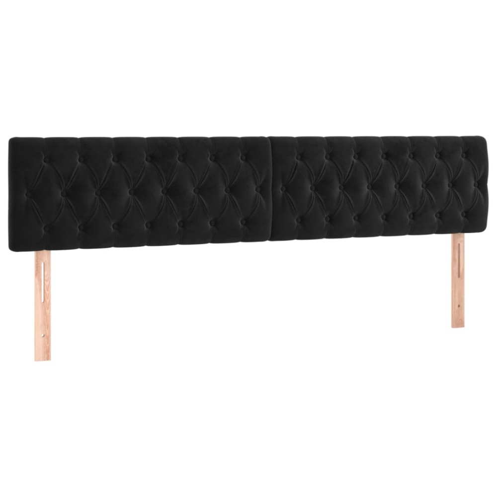 vidaXL Κεφαλάρια Μαύρα Βελούδινα 200x7x78/88 εκ.