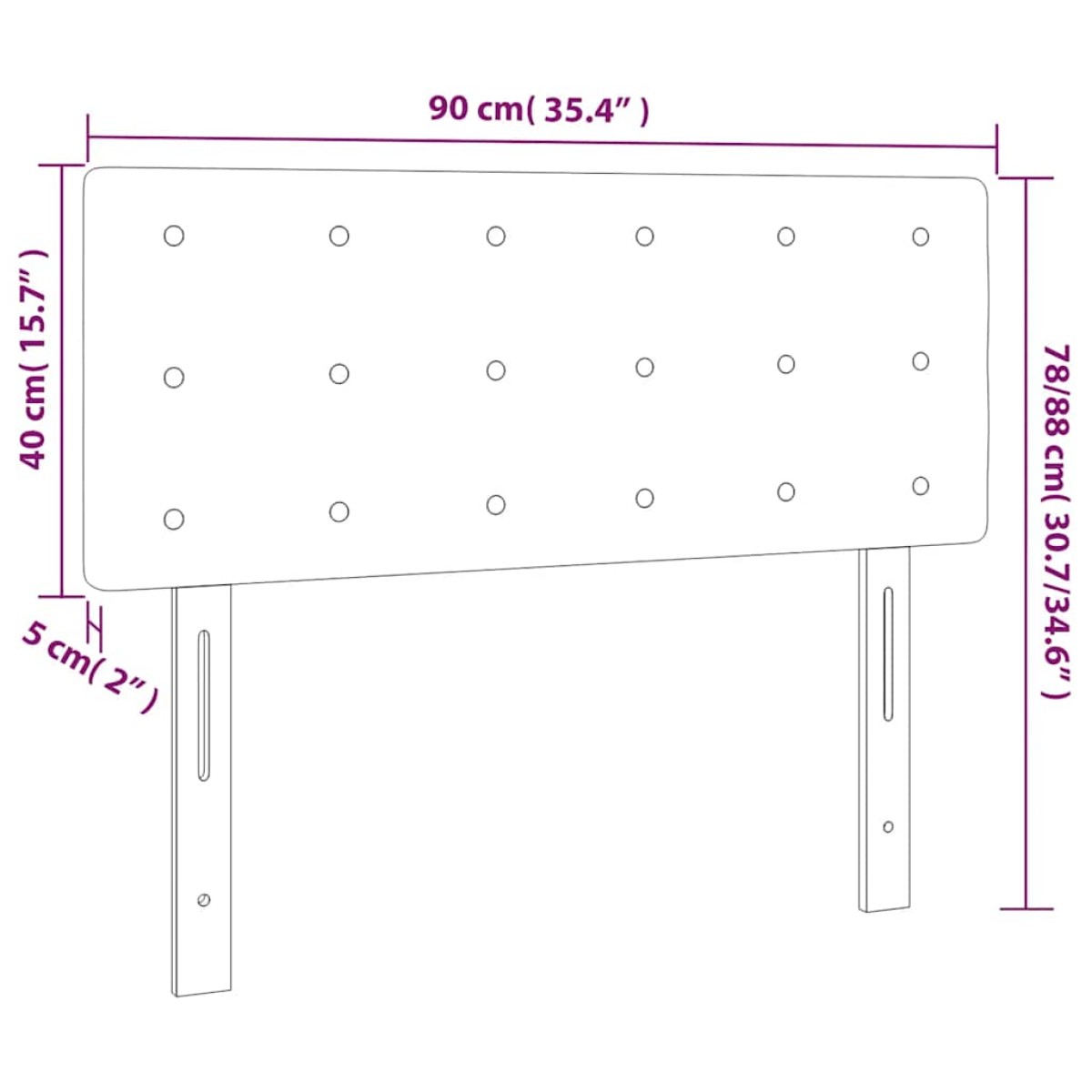 vidaXL Κεφαλάρι Κρεβατιού Σκούρο Μπλε 90x5x78/88 εκ. Βελούδινο