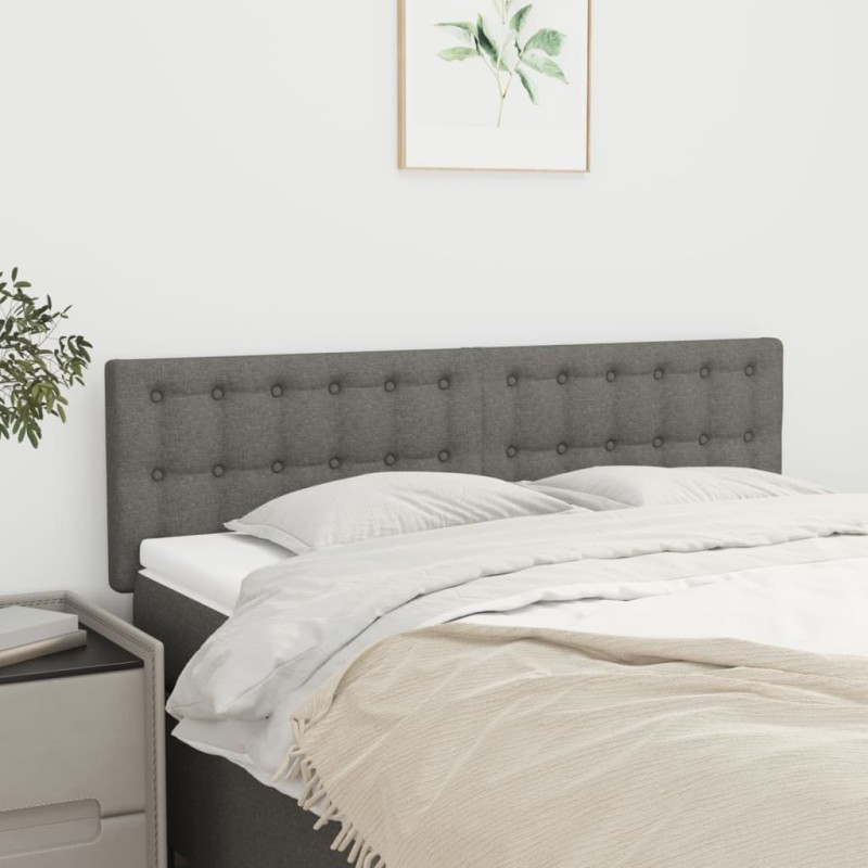 vidaXL Κεφαλάρια Σκ. Γκρι 144x5x78/88 εκ. Ύφασμα