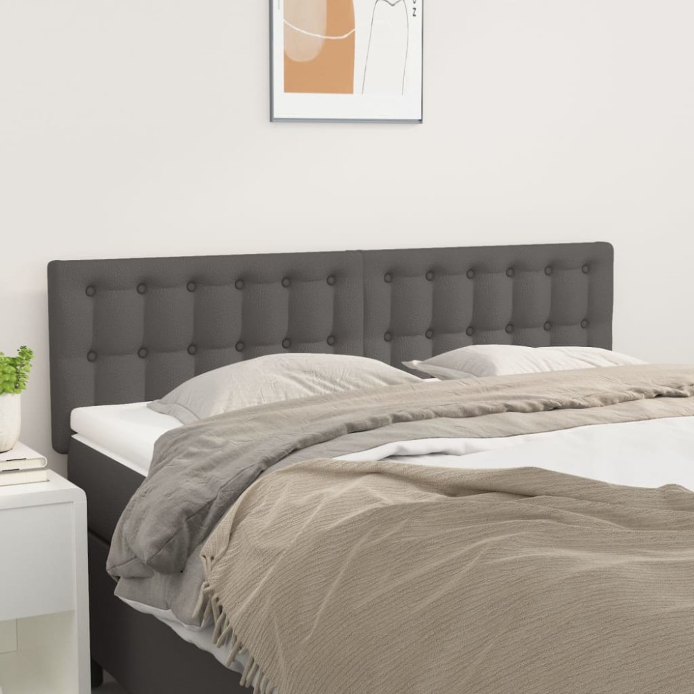 vidaXL Κεφαλάρια Γκρι 144x5x78/88 εκ. από Συνθετικό Δέρμα