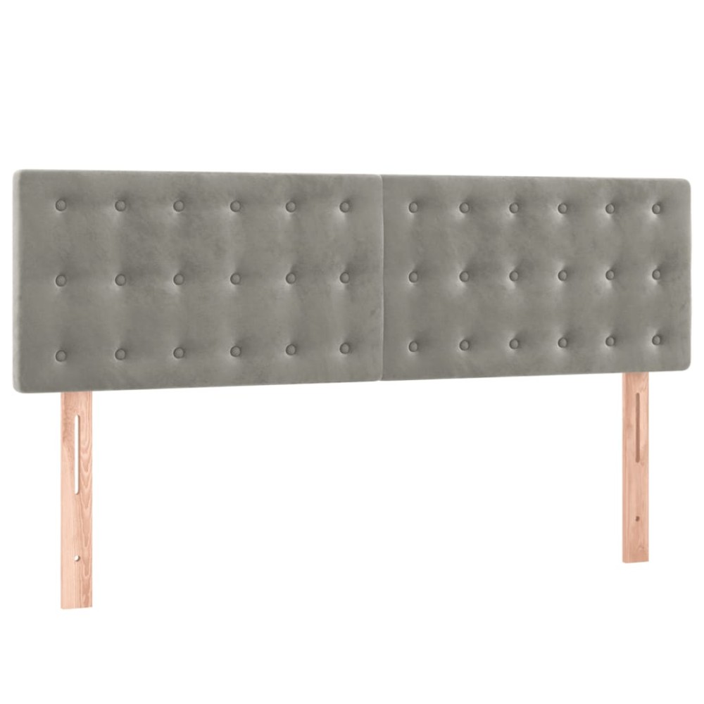 vidaXL Κεφαλάρια Αν. Γκρι Βελούδινα 144x5x78/88 εκ.