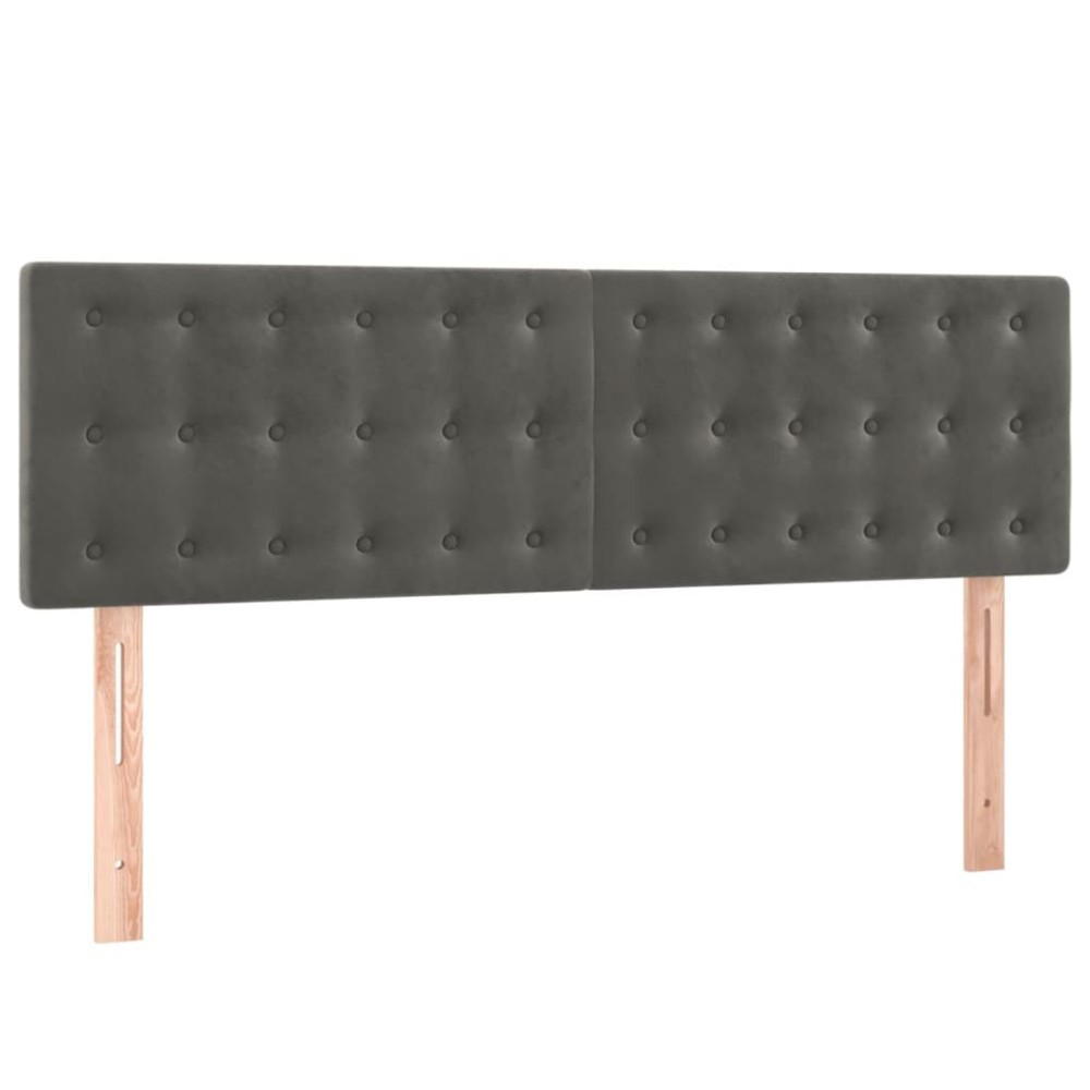 vidaXL Κεφαλάρια Σκ. Γκρι Βελούδινα 144x5x78/88 εκ.